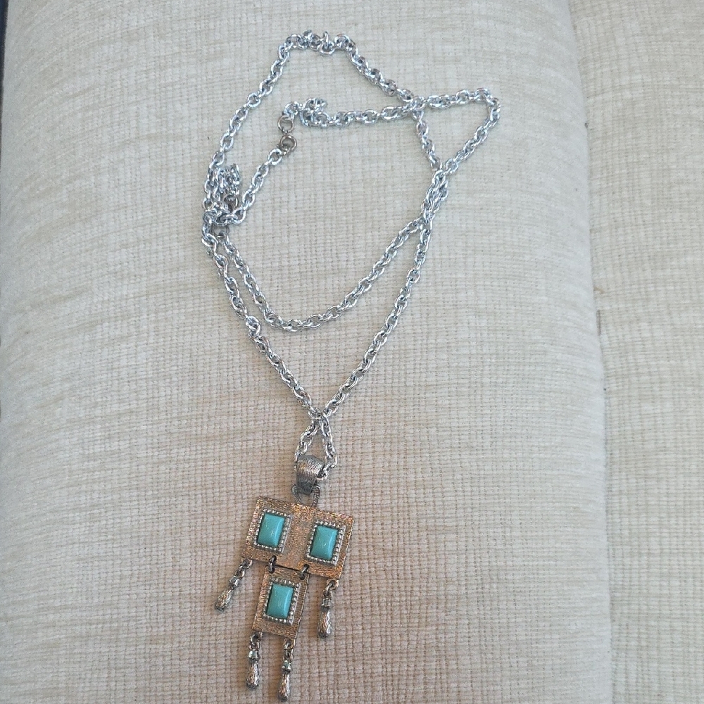 Silver Necklace w/ Turquoise Accents
